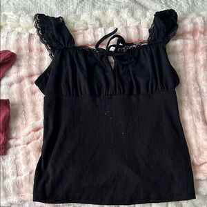 SHEIN Black Lace Detail Women's Blouse